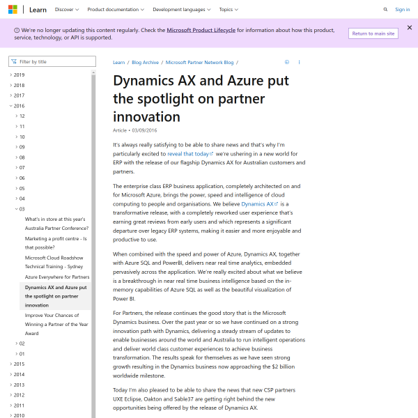 Dynamics AX and Azure put the spotlight on partner innovation – Microsoft Partner Network Blog