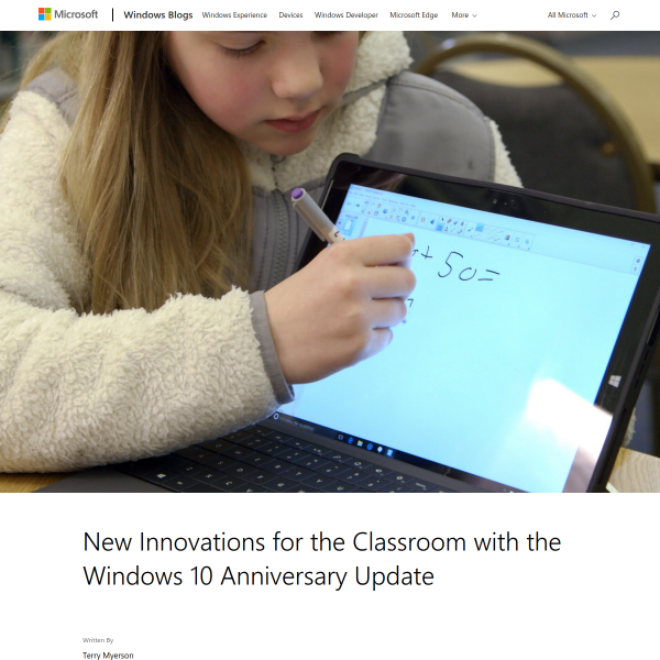 New Innovations for the Classroom with the Windows 10 Anniversary Update - Windows Experience Blog