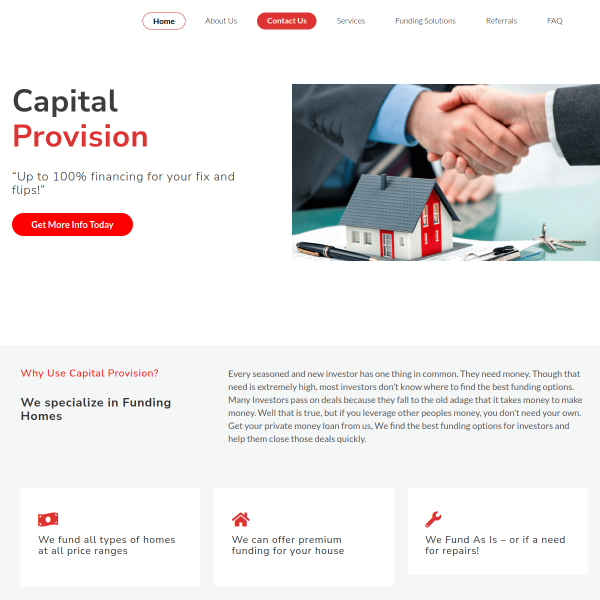  capitalprovision.com screen