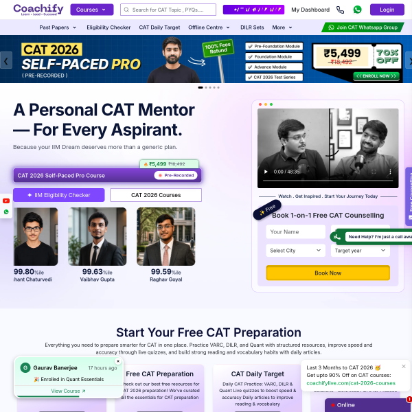 CAT Online Coaching & CAT Exam Preparation | Coachify