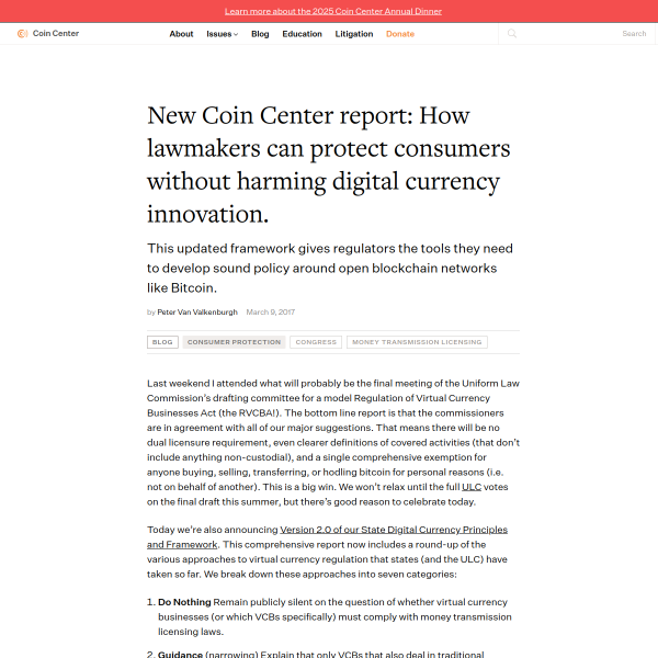 New Coin Center report: How lawmakers can protect consumers without harming digital currency innovation. - Coin Center