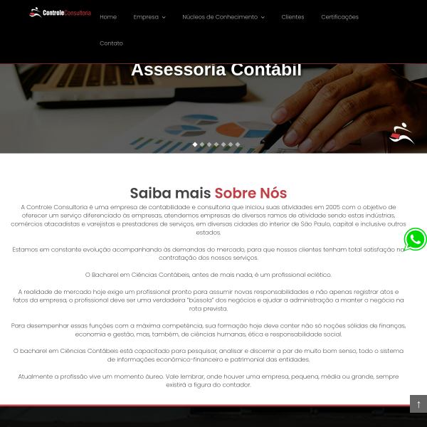 Página inicial do projeto Controle Consultoria