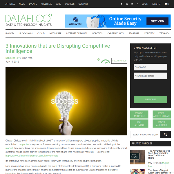 3 Innovations that are Disrupting Competitive Intelligence