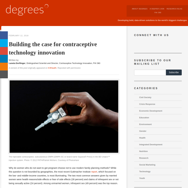 Building the case for contraceptive technology innovation