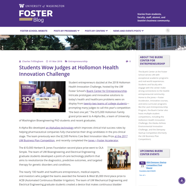 Students Wow Judges at Hollomon Health Innovation Challenge - Foster Blog