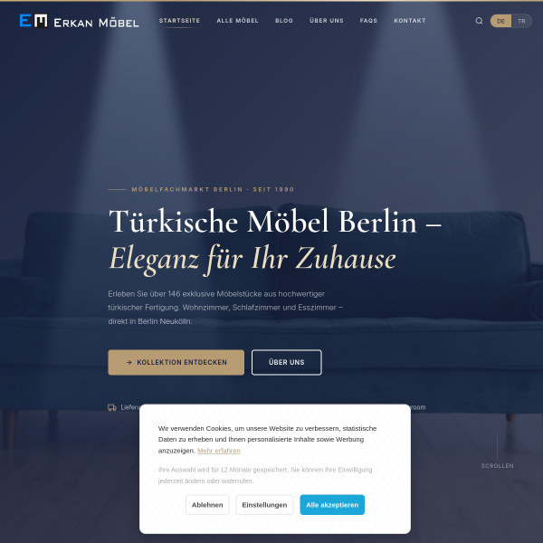 Erkan Möbel – Desktopansicht