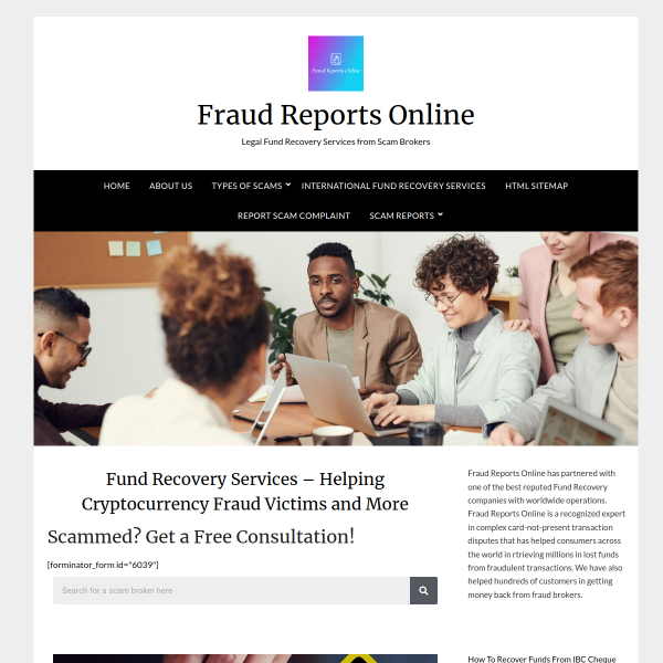 Read more about: Lost Fund Recovery From Fraud Brokers | Fraud Reports Online