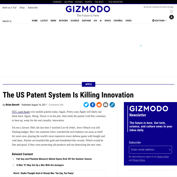 The US Patent System Is Killing Innovation