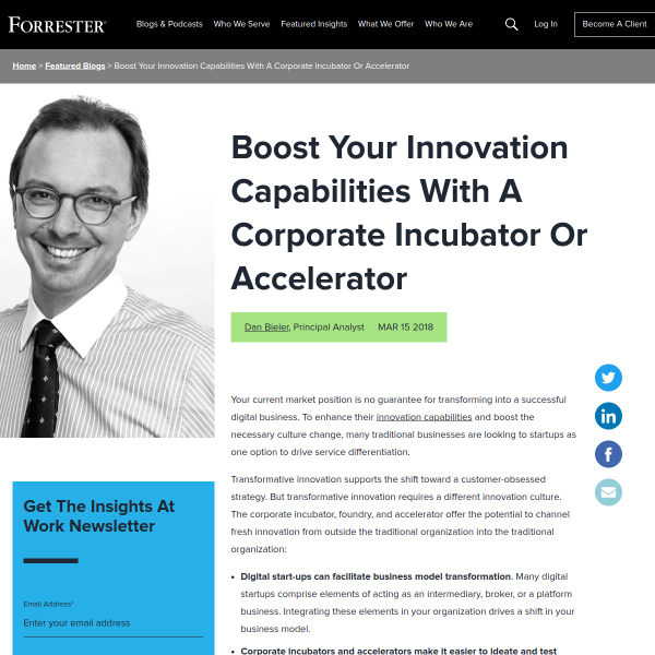 Boost Your Innovation Capabilities With A Corporate Incubator Or Accelerator