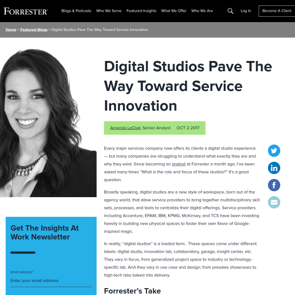 Digital Studios Pave The Way Toward Service Innovation