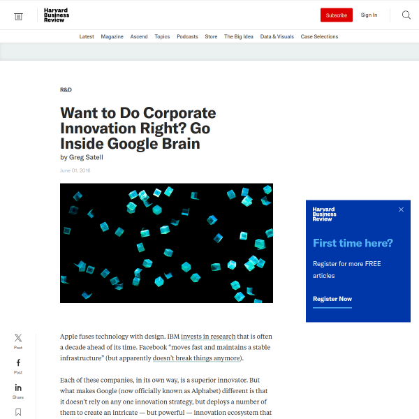 Want to Do Corporate Innovation Right? Go Inside Google Brain
