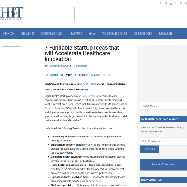 7 Fundable Startup Ideas that will Accelerate Healthcare Innovation