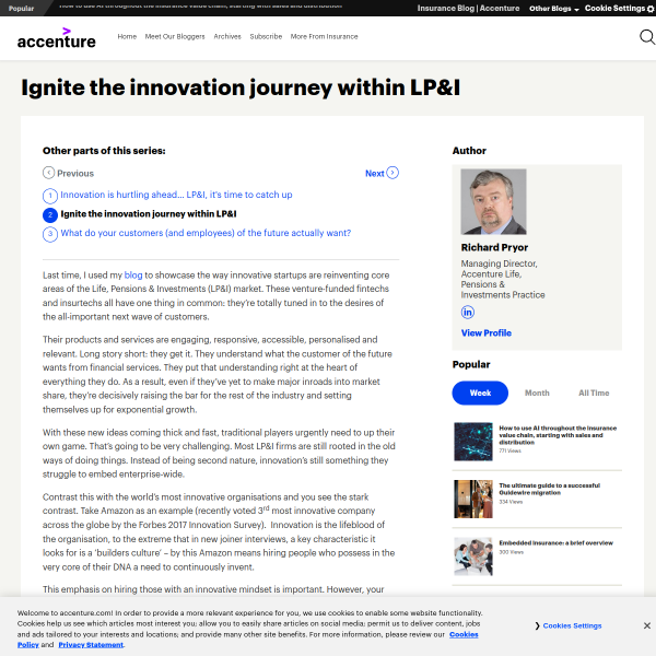 Ignite the innovation journey within LP&I - Accenture Insurance Blog