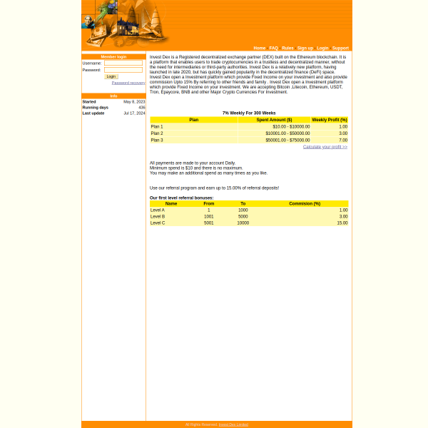  investdex.net screen