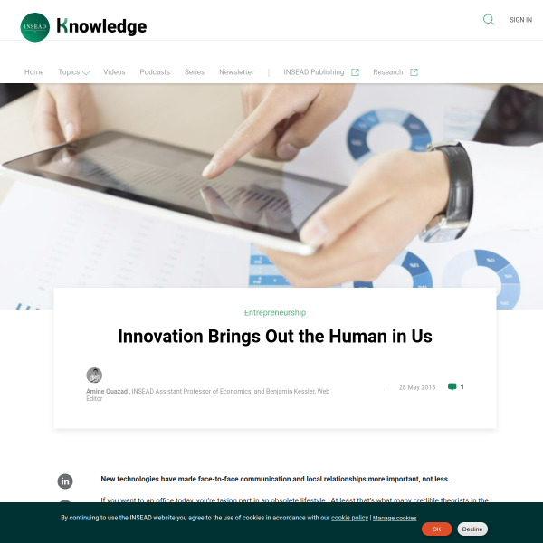 Innovation Brings Out the Human in Us
