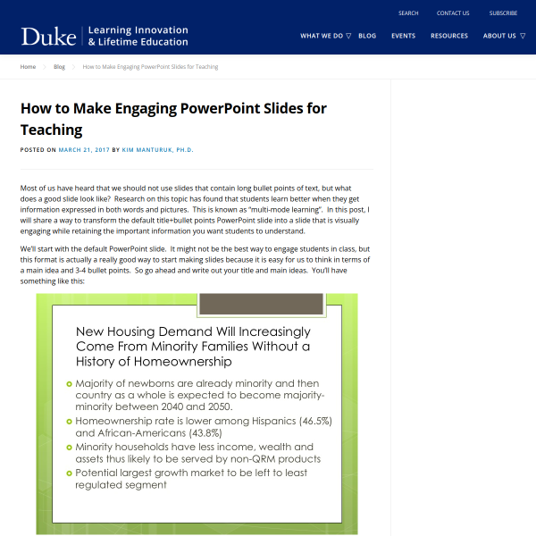 How to Make Engaging PowerPoint Slides for Teaching - Duke Learning Innovation