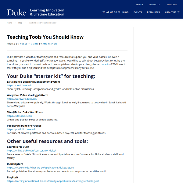 Essential Tech Tools for Teaching at Duke - Duke Learning Innovation