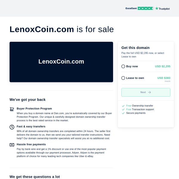  lenoxcoin.com screen
