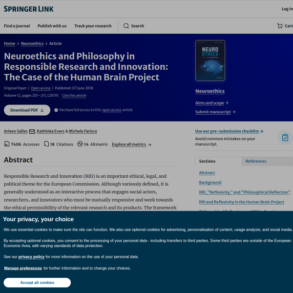 Neuroethics and Philosophy in Responsible Research and Innovation: The Case of the Human Brain Project