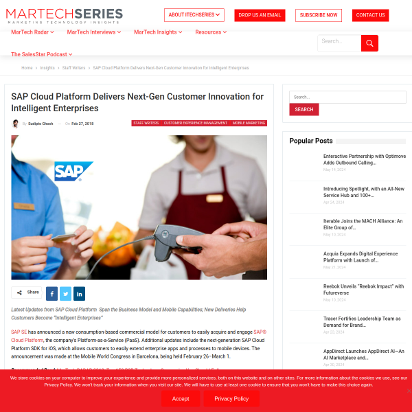 SAP Cloud Platform Delivers Customer Innovation