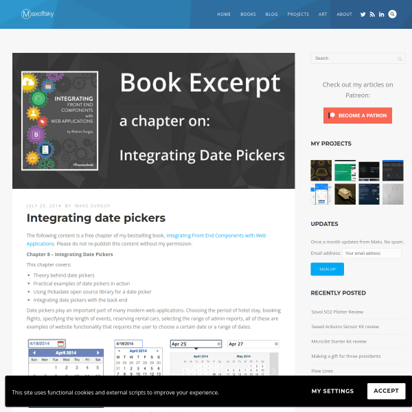 Integrating date pickers - Maks Surguy's blog on Innovation, IoT and Laravel