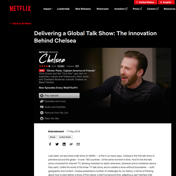 Delivering a Global Talk Show: The Innovation Behind Chelsea