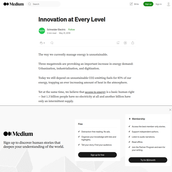 Innovation at Every Level – Schneider Electric – Medium