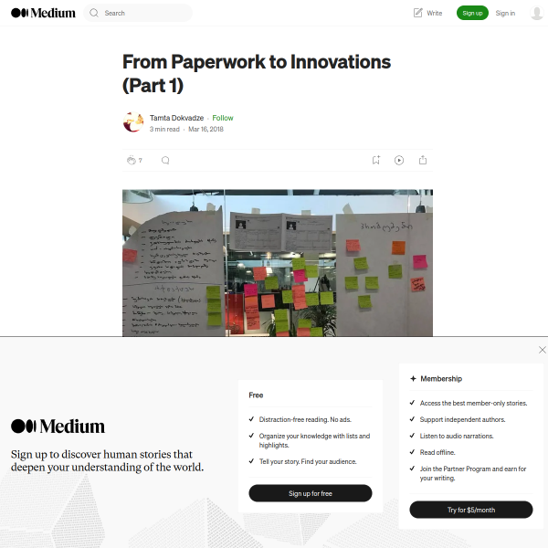 From Paperwork to Innovations (Part 1) – Tamta Dokvadze – Medium