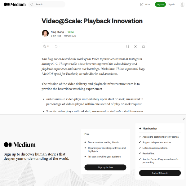 Video@Scale: Playback Innovation – Ning Zhang – Medium