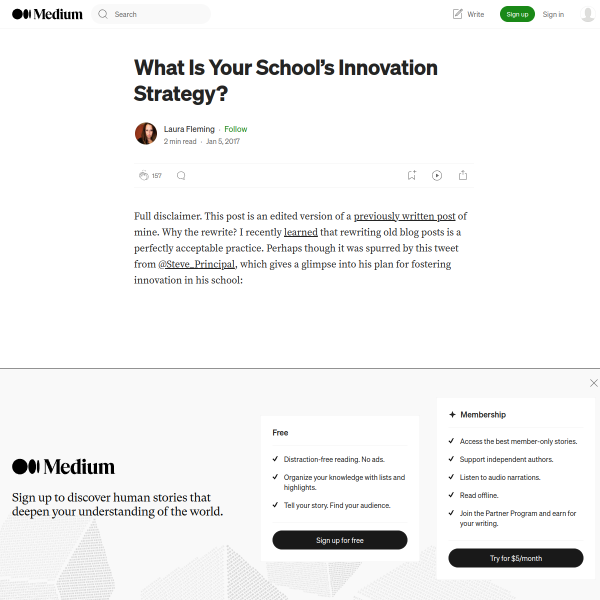 What Is Your School’s Innovation Strategy? – Laura Fleming – Medium