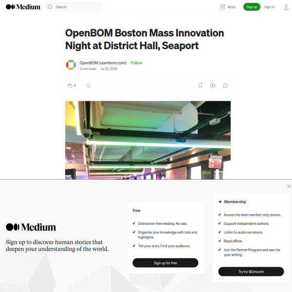 OpenBOM Boston Mass Innovation Night at District Hall, Seaport