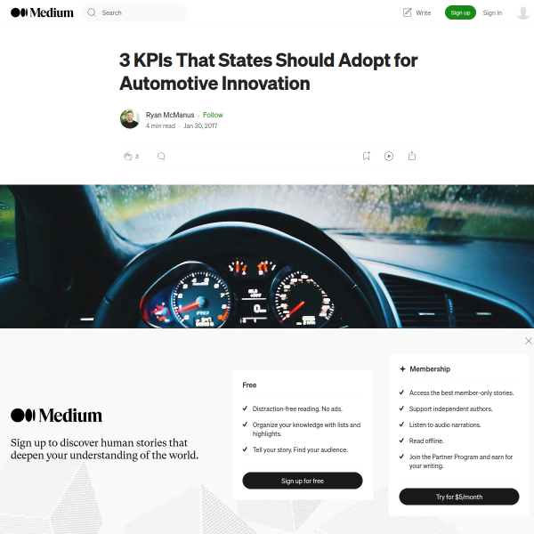 3 KPIs That States Should Adopt for Automotive Innovation
