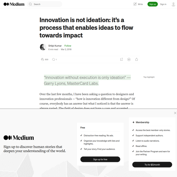 Innovation is not ideation: it’s a process that enables ideas to flow towards impact
