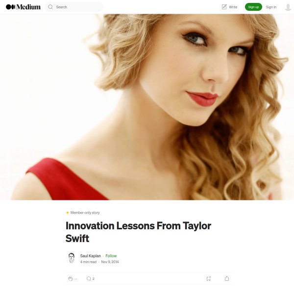 Innovation Lessons From Taylor Swift – Saul Kaplan – Medium