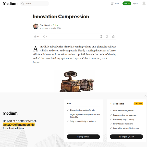 Innovation Compression – Tom Barrett – Medium