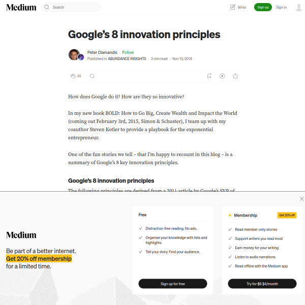 Google’s 8 innovation principles – ABUNDANCE INSIGHTS – Medium