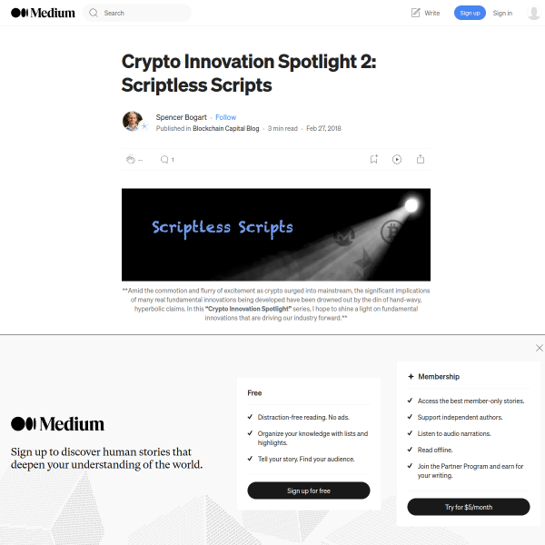 Crypto Innovation Spotlight 2: Scriptless Scripts – Blockchain Capital – Medium