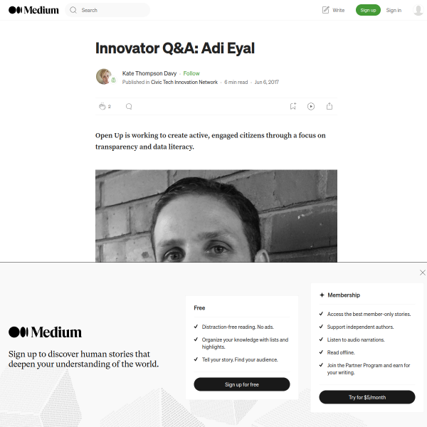 Innovator Q&A: Adi Eyal – Civic Tech Innovation Network – Medium