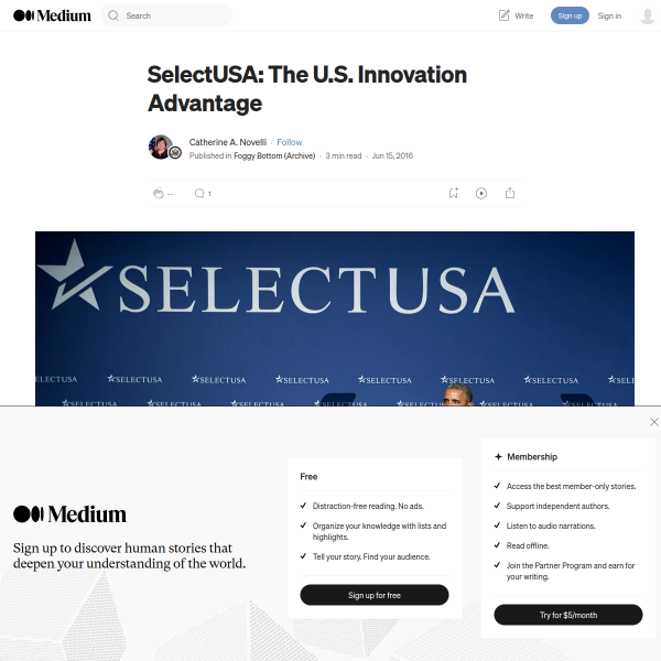SelectUSA: The U.S. Innovation Advantage – Foggy Bottom (Archive) – Medium