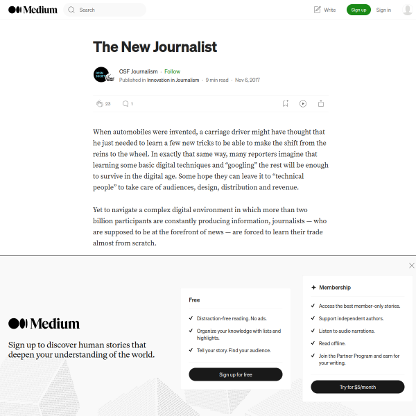 The New Journalist – Innovation in Journalism – Medium