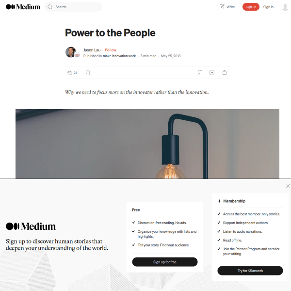 Power to the People – make innovation work – Medium