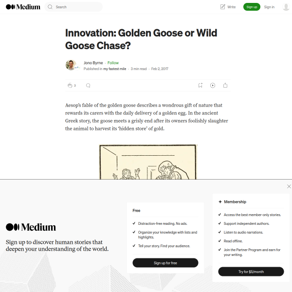 Innovation: Golden Goose or Wild Goose Chase? – my fastest mile – Medium