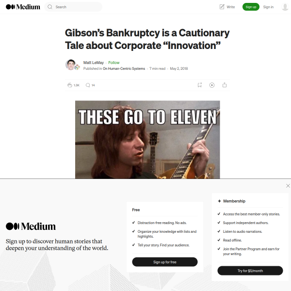 Gibson’s Bankruptcy is a Cautionary Tale about Corporate “Innovation”