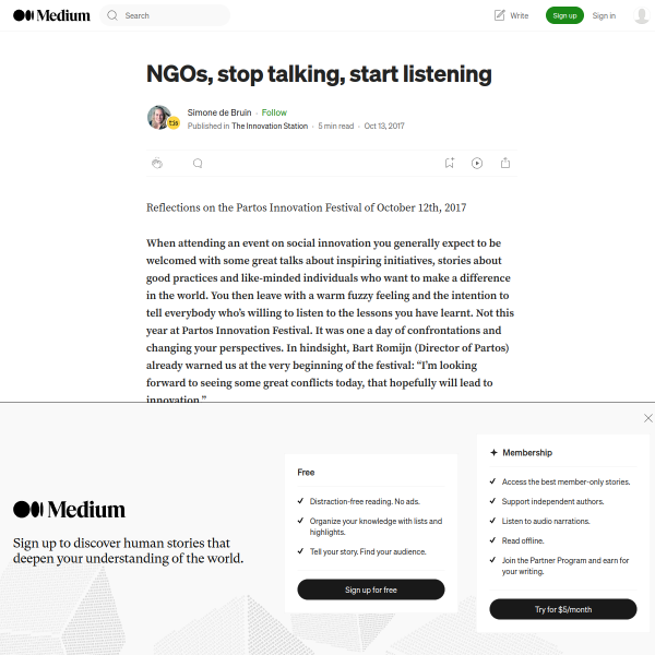 NGOs, stop talking, start listening – The Innovation Station – Medium