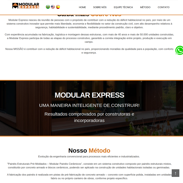 Página inicial do projeto Modular Express