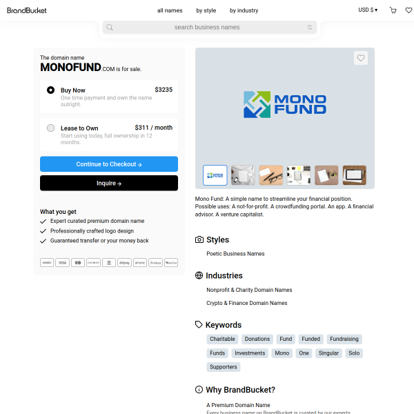  monofund.com screen