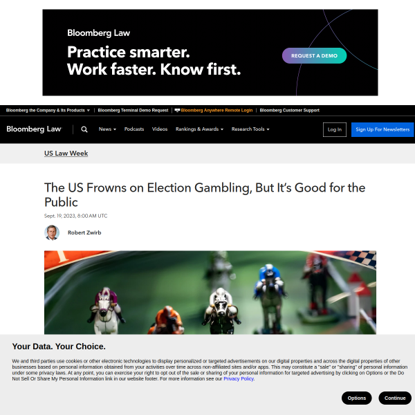 Bloomberg Law election gambling illustration