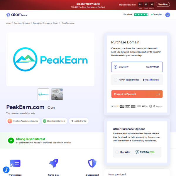  peakearn.com screen