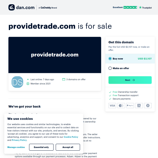  providetrade.com screen