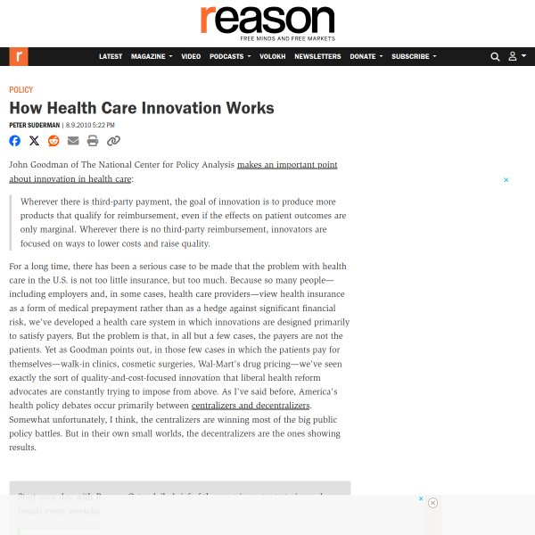 How Health Care Innovation Works